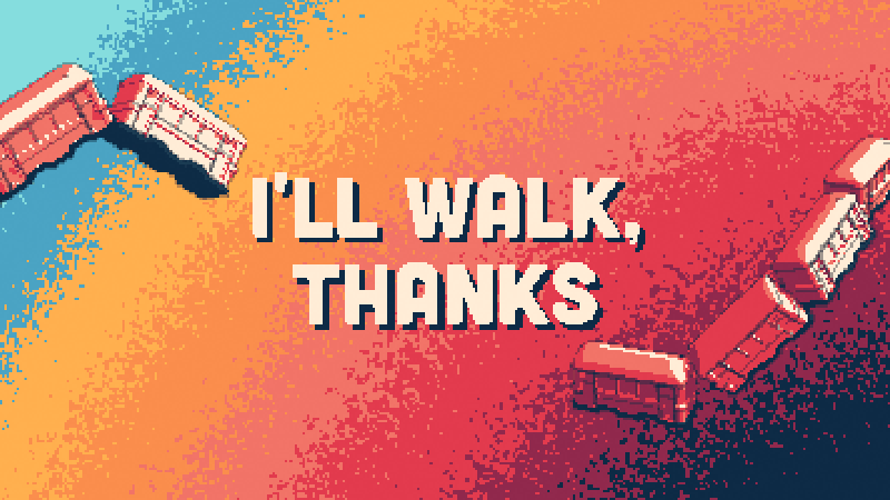 Abstract banner logo for i'll walk, thanks.